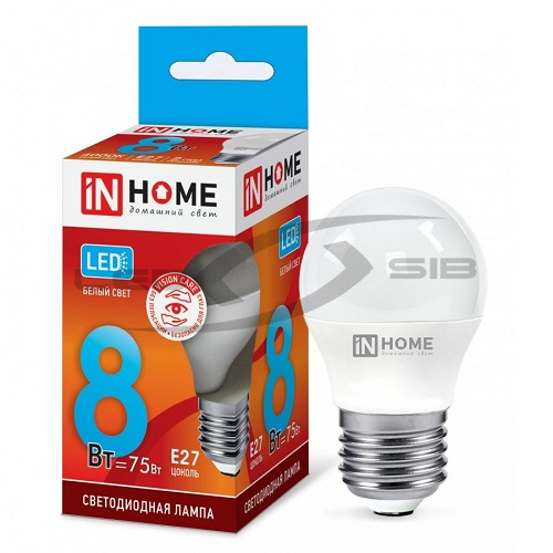 Лампа сд LED-ШАР-VC 8W 230V E27 760Lm IN HOME