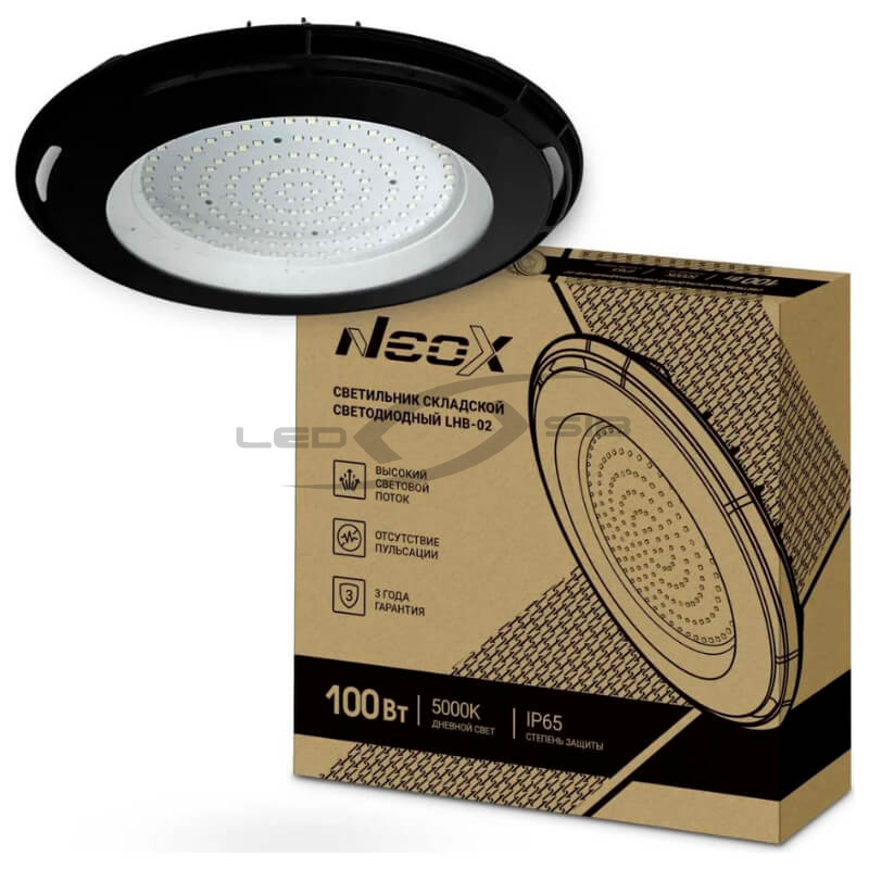 Светильник сд складской LHB-02 100W 230V 10500Lm IP65 без пульсации NEOX