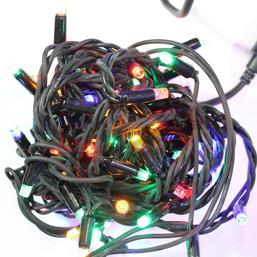 Гирлянда светодиодная нить LS 10м 24V, MAX 6W, 70 led, IP65 провод черный каучук 3,3 мм, стыкуется