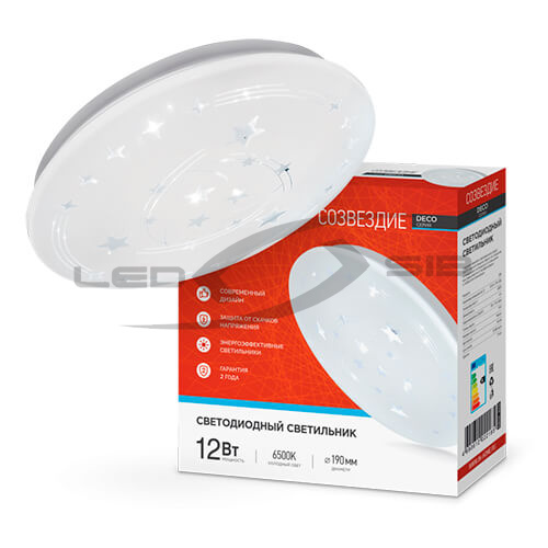 Светильник cд DECO 12W 780Lm 190х65мм СОЗВЕЗДИЕ IN HOME