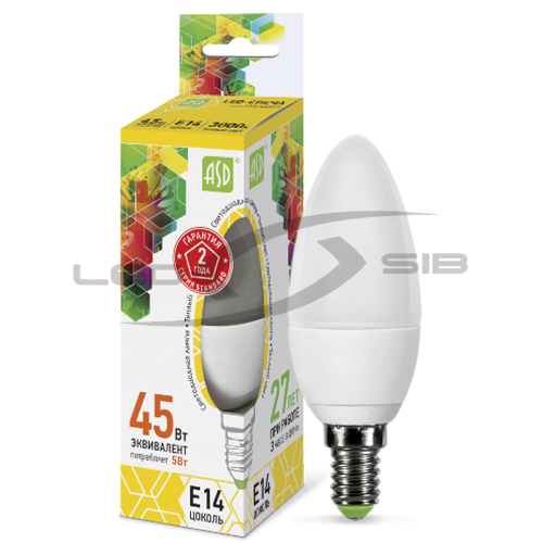 Лампа сд LED-СВЕЧА-standard  5.0W 230V Е14 450Lm
