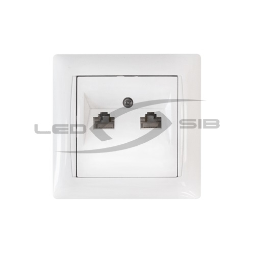 Розетка компьютерная двойная RJ-45 VALENZO белая 6136