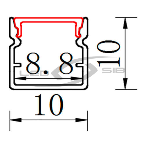 накладной алюминиевый профиль (с экраном) ls yf-838  2000х10х10мм Накладной алюминиевый профиль (с экраном) LS YF-838  2000х10х10мм
