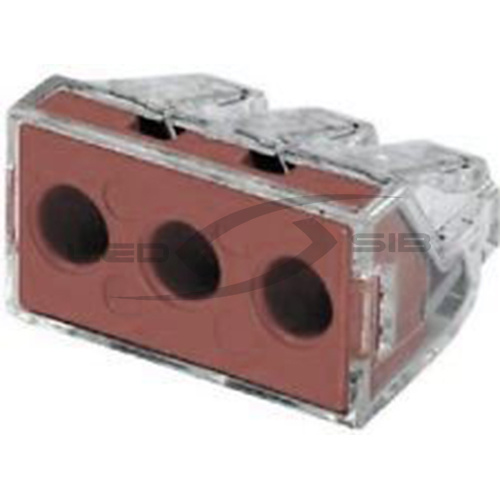 Соединитель кабеля Wago Клемма 3-проводная 0.08-2.5 мм, 250V, ток 24A (прозрачная)