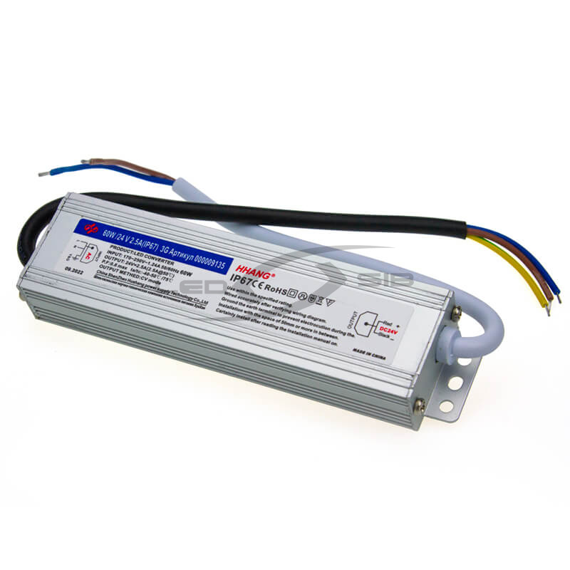 блок питания влагозащищенный ls slim 60w dc 24v ac 110-265v 2,5a (алюм) 150*43*21мм 3y ip67 hh Блок питания влагозащищенный LS Slim 60W DC 24V AC 110-265V 2,5A (алюм) 150*43*21мм 3Y IP67 HH