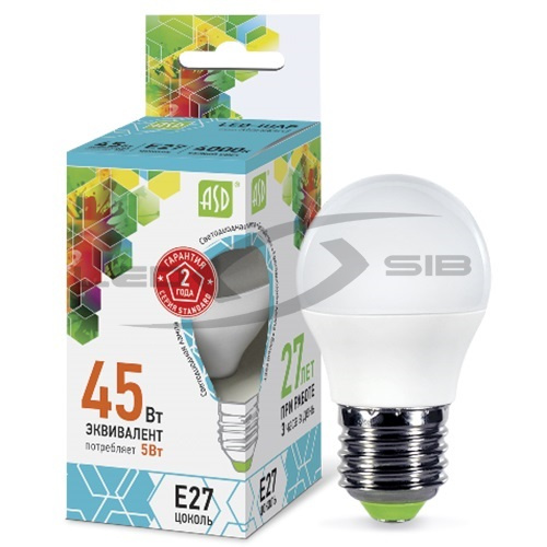 лампа сд led-шар-standard  5.0w 230v е27 450lm Лампа сд LED-ШАР-standard  5.0W 230V Е27 450Lm
