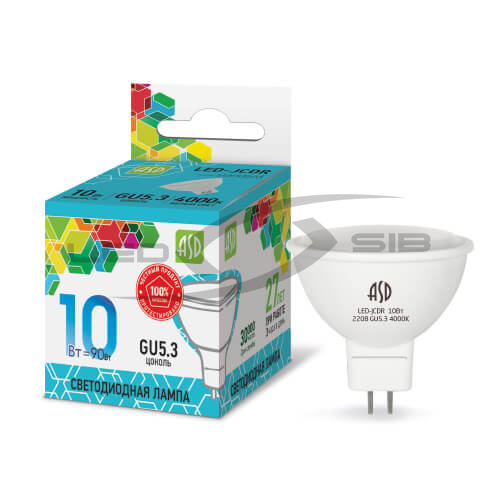 Лампа сд LED-JCDR 10W 230V GU5.3 900Lm