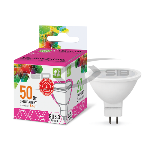 лампа сд led-jcdr-standard 5.5w 230v gu5.3 495lm Лампа сд LED-JCDR-standard 5.5W 230V GU5.3 495Lm