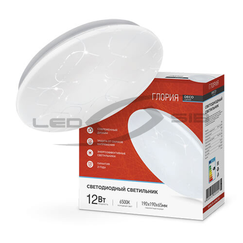 Светильник cд DECO 12W 6500К 780Lm 190х65мм ГЛОРИЯ IN HOME