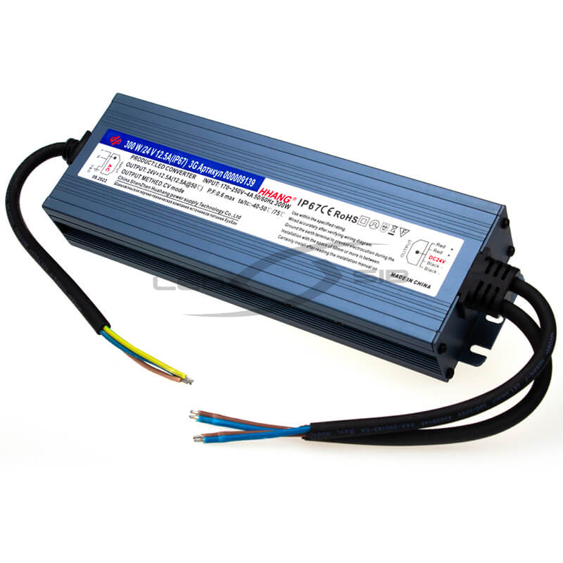 Блок питания влагозащищенный LS Slim 300W DC 24V AC 110-265V 12,5А (алюм) 225*76*39мм 3Y IP67 HH