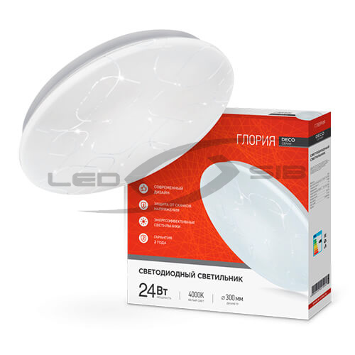 Светильник cд DECO 24W 1560Lm 330х55 мм ГЛОРИЯ IN HOME