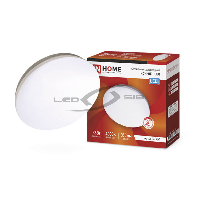 Светильник cд DECO 36W 2340Lm 300мм НОЧНОЕ НЕБО  IN HOME